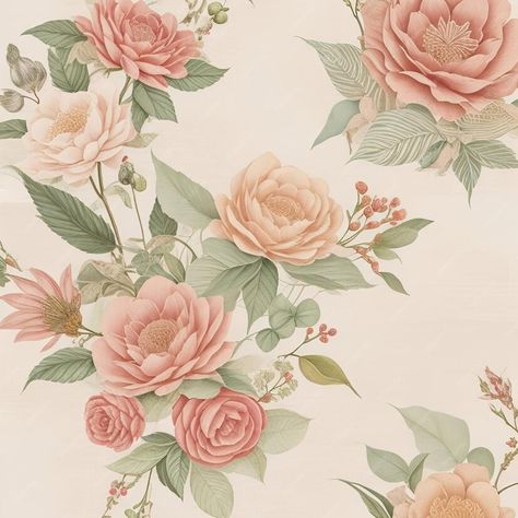 Premium AI Image | A wallpaper with pink and peach roses Floral Wallpaper Bedroom, Color Melon, Floral Bedroom, Peach Background, Beige Wallpaper, A Wallpaper, Peach Flowers, Peach Roses, Wallpaper Bedroom