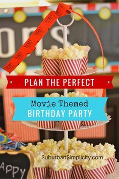 Plan the perfect kid Birthday party with these tips and tricks. Boys and girls love this fun and creative movie-themed birthday party idea.  Most of the decorations came from the dollar store! Quinceanera Desserts, Kids Movie Party, Movie Theatre Birthday Party, Movie Themed Birthday Party, Movie Theater Party, Movie Theme Birthday Party, Movie Night Birthday Party, Movie Birthday Party, Movie Themed Party