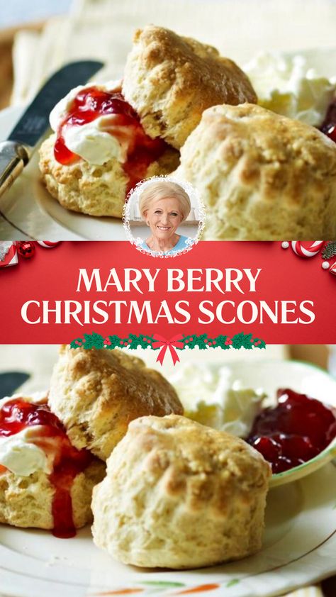 Mary Berry Christmas Scones Mary Berry's Scones, British Scones Recipe Mary Berry, Mary Berry Scones Recipe, British Scones Traditional, Christmas Cooking Savoury, Christmas Morning Scones, British Baking Recipes, Mary Berry Christmas Recipes, Mary Berry Recipes Christmas