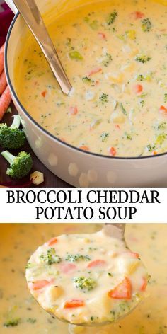 Broccoli Cheddar Potato Soup, Broccoli Cheddar Potato, Cheddar Potato Soup, Broccoli Potato Soup, Broccoli Potato, Cheddar Broccoli, Broccoli Cheese, Cheddar Soup, Läcker Mat