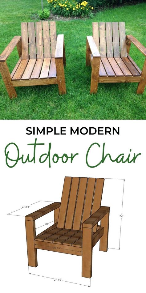 4x4 Wood Projects Easy Diy, Wooden Seats Outdoor, Outside Chairs Diy, Outdoor Diy Chairs, What To Do With Old Deck Boards, Wooden Chair Outdoor, Building A Chair, Arondack Chairs Diy Ideas, Simple Adirondack Chairs Diy