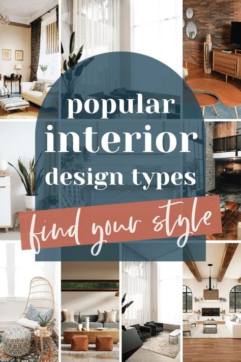 14 Popular Types of Interior Design - Making Joy and Pretty Things Interior Styles Types, Design Styles Types Of Interior, Types Of Decorating Styles, Types Of Interior Design, Types Of Design Styles, Types Of Home Decor Styles, Types Of Interior Design Styles, Pax Closet, Different Home Decor Styles