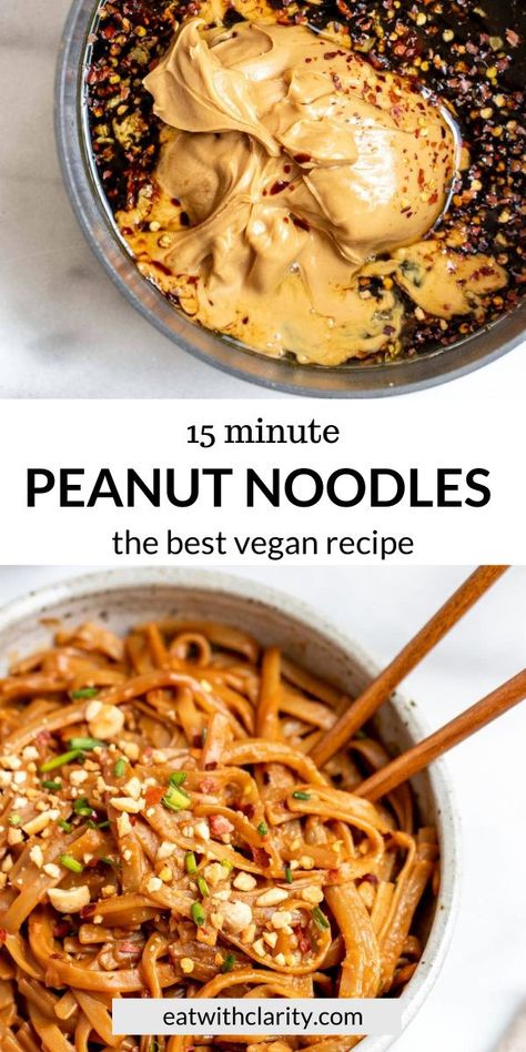 Spicy Peanut Butter Noodles, Peanut Butter Noodles Recipe, Peanut Butter Noodles, Spicy Peanut Butter, Butter Noodles, Pasta Vegetariana, Cibo Asiatico, Noodle Recipe, Buttered Noodles