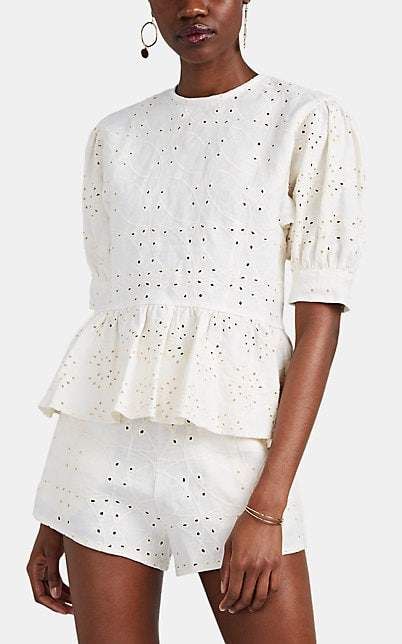 SIR The Label Women's Cherie Linen Eyelet Blouse - White Eyelet Blouse Outfit, Sir The Label, Eyelet Blouse, Eyelet Top, Embroidered Linen, Blouse White, Eyelet Lace, Barneys New York, Tulum