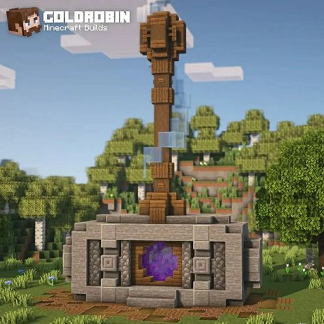 Minecraft Build Gallery🖼️ on Instagram: “💬Cool! Check out this Nether Portal Design Idea!⚒️🌿 ------------------------------------ This awesome build was made by ➡️ @xgoldrobin…” Minecraft Portal, Nether Portal, Modern Minecraft Houses, Cottage Core Minecraft House, Sci Fi Aesthetic, Viking House, Portal Design, Viking Village, Bangunan Minecraft