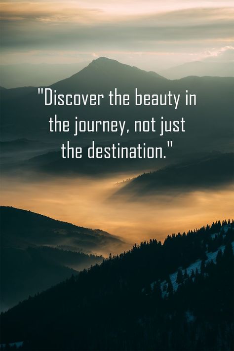 "Pinterest pin featuring a travel quote: 'Discover the beauty in the journey, not just the destination.' Ideal for wanderers and those seeking adventure!" Journey Destination Quotes, Journey Not Destination Quote, Tone Quotes, Sayings And Quotes Funny, Travel Quotes Instagram, Travel Sayings, Scenic Quotes, New Adventure Quotes, Travel Wisdom