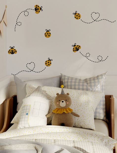 [ITEM NO. 91401] Ladybugs Wall Decal

[DECAL SET SIZE]
Ladybug measure from 2.5” to 3.2" wide to 3.5” tall without flying track.

[SET INCLUDED]
♥ 6 Ladybugs
♥ 4 Flying tracks

[See additional item]
https://www.etsy.com/listing/1175792035/daisy-flowers-wall-decal-flower-wall

• The above items are all separated so you can place them wherever you wish.
• This is an exclusive design only from pink n blue Baby! Baby Nursery Wall Decals, Playroom Wall Decals, Wall Decal Nursery, Kids Wall Decals, Playroom Wall, Sticker Mural, Painted Wall, Flowers Wall, Daisy Flowers