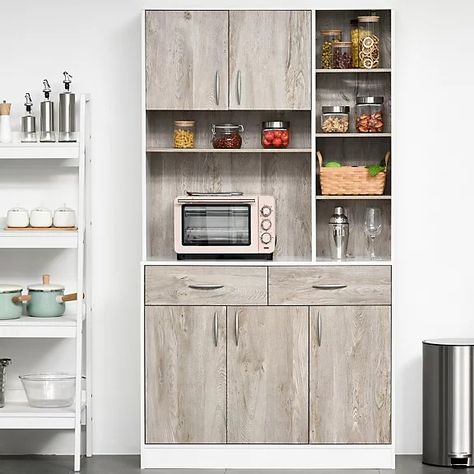 Cabinet Server, Cabinets For Kitchen, Free Standing Kitchen Units, Organiser Cucina, Kitchen Storage Units, Microwave Cabinet, Pantry Storage Cabinet, Modern Buffet, Cupboard Cabinet