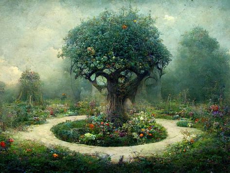 Where Was the Garden of Eden Located? Garden Of Hesperides, The Garden Of Eden Art, Garden Of Eden Drawing, Garden Of Eden Aesthetic, Garden Of Eden Painting, Garden Of Eden Art, Eve Garden Of Eden, Eden Tree, Eden Gardens