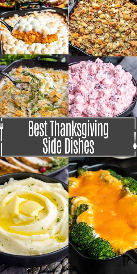 Home. Made. Interest. has gathered all of the BEST Thanksgiving Side Dish recipes for your thanksgiving meal from mashed potatoes and stuffing to cranberry salad! They have a list of traditional Thanksgiving sides that are must-haves and a few side dishes with a twist to change up your Thanksgiving routine. Plan your menu with these delicious side dishes! Best Christmas Side Dishes, Traditional Thanksgiving Sides, Dressing Stuffing, Thanksgiving Side Dish Recipes, Easy Thanksgiving Sides, Thanksgiving Vegetables Side Dishes, Thanksgiving Vegetable Sides, Thanksgiving Vegetables, Best Thanksgiving Side Dishes