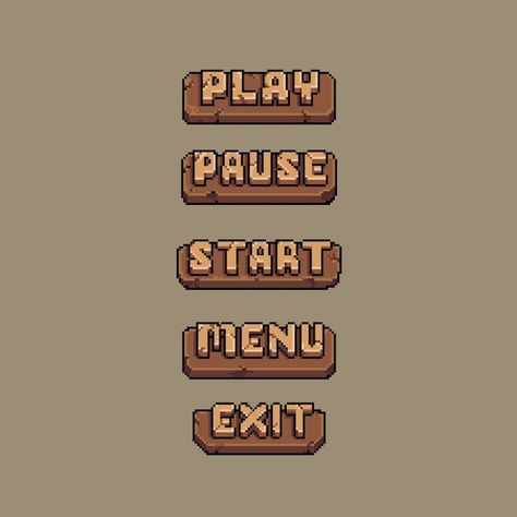 8bit Video Games, Video Game Style Art, Fence Pixel Art, Video Game Health Bar, 8 Bit Game Design, Pixel Start Button, Pixel Art For Games, Pixel Art Ui Design, Pixel Ui Design