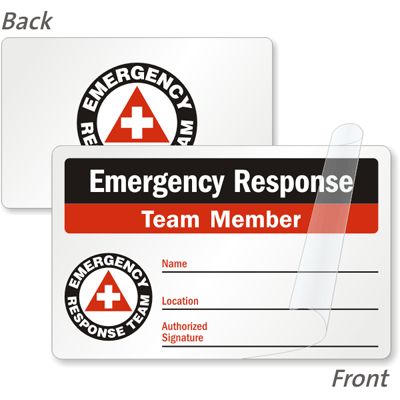 2-Sided Emergency Response Team Member Safety Wallet Card, SKU - BD- Emergency Response Team, Training Ideas, Workplace Safety, Emergency Response, Team Member, Wallet Card, Emergency Service, Cards Sign, Card Wallet