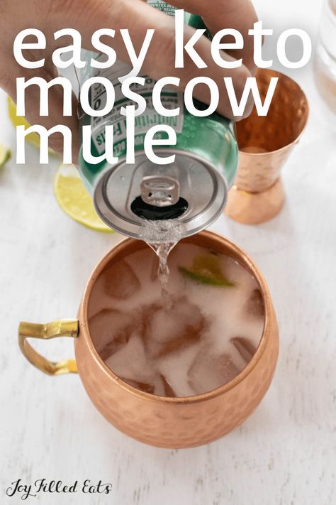 Keto Moscow Mule, Keto Vodka Drinks, Low Carb Drinks Alcohol, Keto Drinks Alcohol, Vodka Mule, Ginger Beer Drinks, Keto Beverages, Keto Alcohol, Keto Favorites