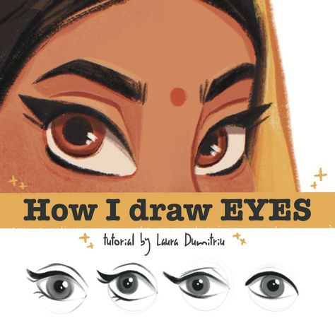 How to draw eyes - tutorial Cartoon Character Eyes Drawing, Illustration Eyes Character, How To Draw Character Eyes, Digital Art Eyes Cartoon, Disney Style Eyes Drawing, Illustration Eyes Cartoon, Learn To Draw Characters, Disney Eyes Tutorial, How To Draw Eyes Stylized