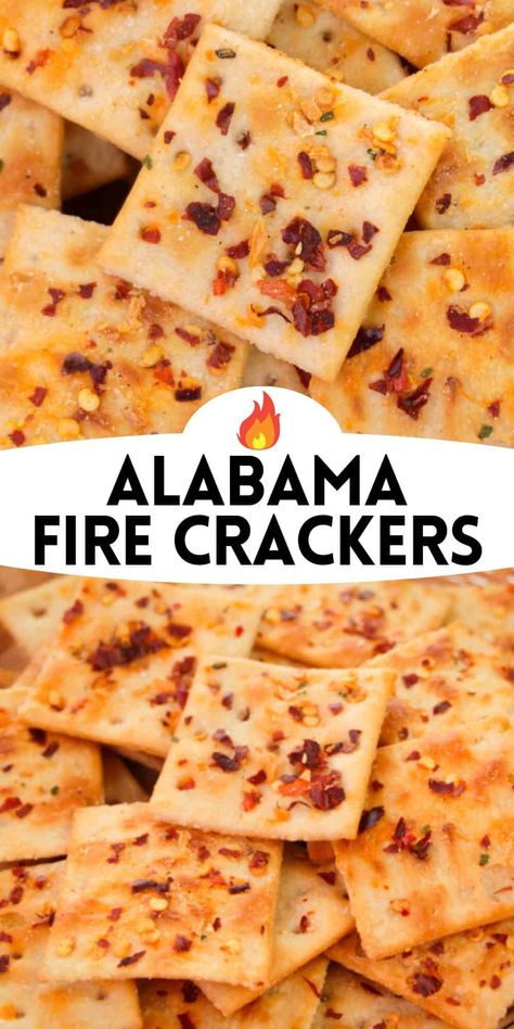 Firecrackers Recipe Crackers, Alabama Firecrackers Recipes Baked, Spicy Saltine Crackers Firecracker, Saltine Cracker Recipes Seasoned Baked, Spicy Ranch Saltines, Fall Sweet And Salty Snacks, Snacky Foods Easy, Alabama Fire Crackers No Bake, Alabama Hot Crackers