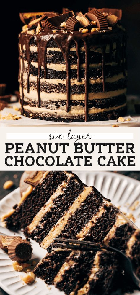 Peanut Butter Tiramisu, Peanut Butter Brownie Cake, Peanut Butter And Chocolate Cake, Best Chocolate Peanut Butter Cake, Chocolate And Peanut Butter Cake, Recess Cake, Moist Peanut Butter Cake, Mens Chocolate Birthday Cake, Peanut Butter Chocolate Layer Cake