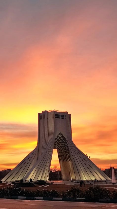 Azadi Tower | Tehran | Iran Freedom Tower Iran, Iran Aesthetic Wallpaper, Tehran Aesthetic, Iranian Aesthetic, Azadi Tower Tehran, Iran Wallpaper, Persian Flag, Iran Aesthetic, Azadi Tower