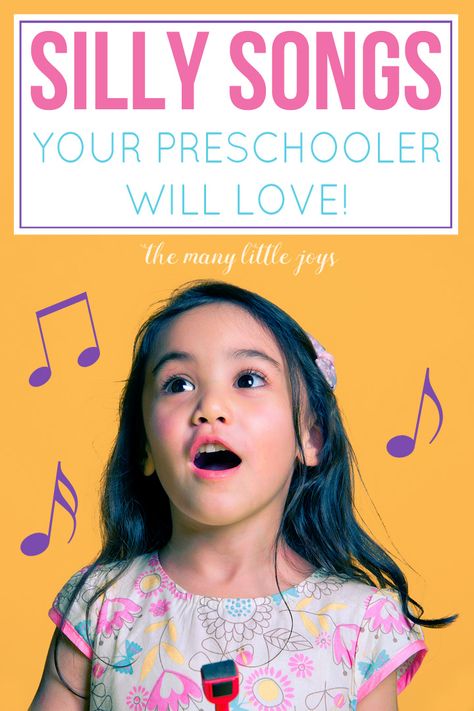 Silly songs your preschooler will love Circle Time Songs, Kindergarten Music, Classroom Songs, Preschool Circle Time, Nutrition Activities, School Songs, Silly Songs, Preschool Music, Preschool Songs