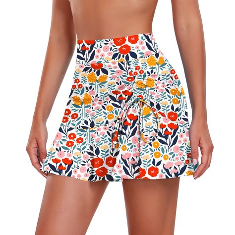 Affordable Short Swim Skirt With Built-in Shorts, Spring Swim Skirt With Built-in Shorts, Swim Skirt With Built-in Shorts And Short Inseam, Mini Swim Skirt With Built-in Shorts For Beach Season, Spring Pink Swim Skirt With Built-in Shorts, High Waisted Swim Skirt, Swim Skort, Golf Attire Women, Golf Attire