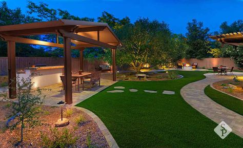 System Pavers, Turf Backyard, Pergola Awning, Large Backyard Landscaping, Patio Grande, Outdoor Remodel, Backyard Renovations, Entertaining Space, Backyard Remodel