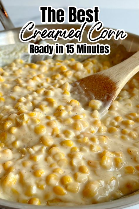 Corn Recipe With Cream Cheese, Creamed Corn Recipe With Cream Cheese, Creamed Corn Recipe Easy, Sweet Cream Corn, Mexican Corn Recipes, Homemade Cream Corn, Slow Cooker Creamed Corn, Corn Recipes Side Dishes, Cream Cheese Corn