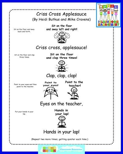 Here are the motions for the Criss Cross Applesauce chant, which is on the Classroom Management CD/DVD, and on iTunes. Criss Cross Applesauce Song, Kindergarten Routines, Classroom Management Songs, Circle Songs, Work For Kindergarten, Criss Cross Applesauce, Kindergarten First Week, Discipline Tips, Transition Songs