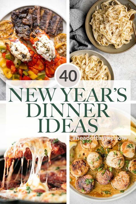 Nye Dinner Ideas, New Years Dinner Ideas, Dinner Ideas At Home, New Years Day Dinner, Nye Food, New Years Eve Menu, New Years Day Meal, Nye Dinner, New Years Eve Food