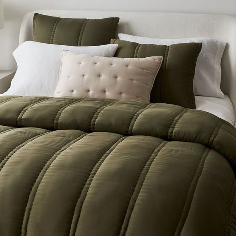 Silky TENCEL Plush, King Sham Set, Terracotta | West Elm West Elm Silky Tencel Plush Comforter, Plush Comforter, Colorado House, Green Comforter, Kids Duvet, Kids Duvet Cover, Bed Design Modern, Green Bedding, Master Bed