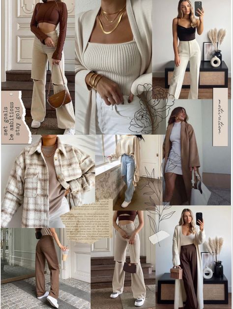 Neutral Clothing Aesthetic Closet, Neutral Colour Clothes, Neutral Outfits For Women, Neutral Color Fall Outfits, Neutral Basics Outfit, Light Neutral Outfit Ideas, Neutral Color Aesthetic Outfits, Neutral Color Style Outfit, Aesthetic Neutral Outfits