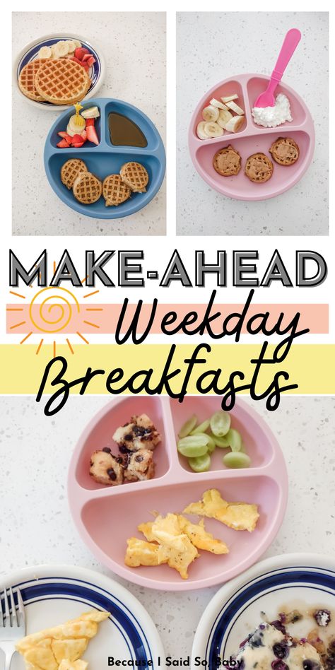 back-to-school breakfasts Meal Prep Breakfast Ideas For Kids, Breakfast Ideas To Take To School, Easy Back To School Breakfast For Kids, Easy Breakfast School Mornings, Toddler School Breakfast Ideas, Pre-k Breakfast Ideas, Make Ahead Breakfast For School Days, Easy Weekday Breakfast Kids, Back To School Food Prep