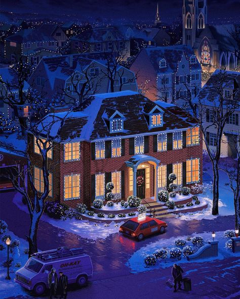 Home Alone 1990, Art Top, Christmas Feeling, Island Art, Old Disney, Christmas Scenes, Home Alone, 판타지 아트, Christmas Mood