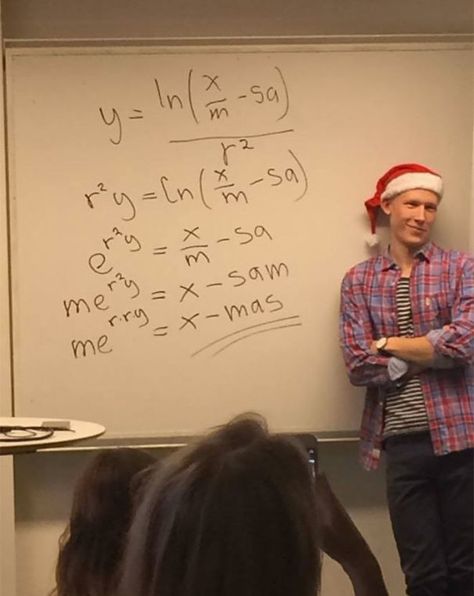 This Math Teacher Solves For 'x'-mas Maths Jokes, Ingenieur Humor, Nerdy Jokes, Studera Motivation, Nerd Jokes, Math Geek, Math Jokes, Nerd Humor, Math Humor