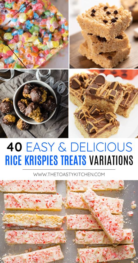 Rice Crispy Snack Ideas, Rice Krispie Treats Different Cereal, Vegetarian Rice Crispy Treats, Rice Krispie Charcuterie, Different Flavored Rice Krispie Treats, Rice Crispy Snacks, Disney Rice Krispy Treats Recipe, Flavored Rice Krispie Treats Recipe, Sweet And Salty Rice Krispy Treats