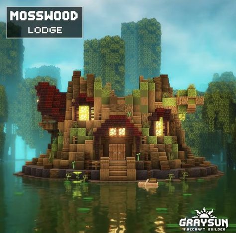 Mangrove Swamp House Minecraft, Swamp Builds Minecraft, Swamp Minecraft House, Minecraft Sniffer Enclosure, Cliffside House Minecraft, Minecraft Mangrove Builds, Swamp House Minecraft, Minecraft Swamp Build, Minecraft Lodge