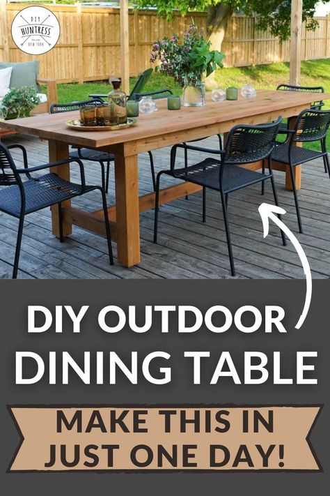 Big Outdoor Dining Table, Wood Table Outdoor Patio, Wood Patio Tables Outdoor, Cedar Table Outdoor, Long Wood Outdoor Table, Diy Large Patio Table, Diy Patio Dining Table Wood, Build Outdoor Dining Table, Patio Table Diy Outdoor