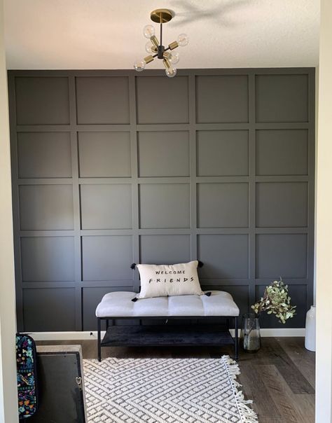 Painted Wall Behind Tv, Wall Behind Tv, Paneling Makeover, Dining Room Accent Wall, Parents Bedroom, Room Accent Wall, Library Room, Accent Walls In Living Room, Painted Wall