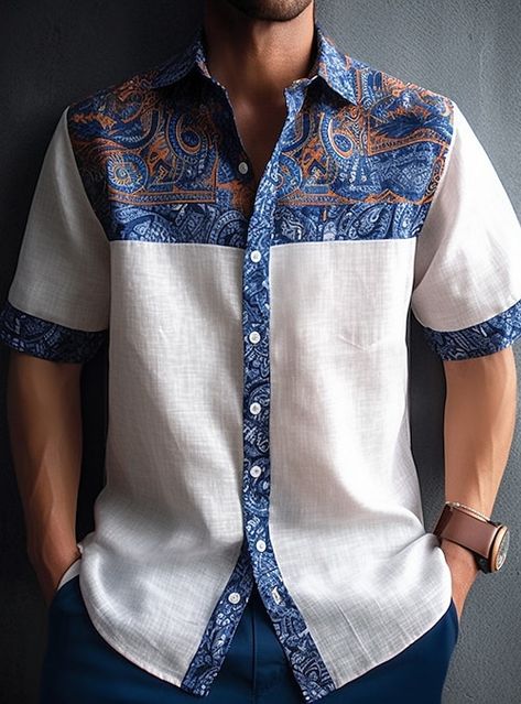 Kemeja Lelaki, Mens Printed Shirts, Camping Bbq, Linen Fashion, African Men Fashion, African Wear, Clothing Apparel, Floral Shirt, Stylish Shirts