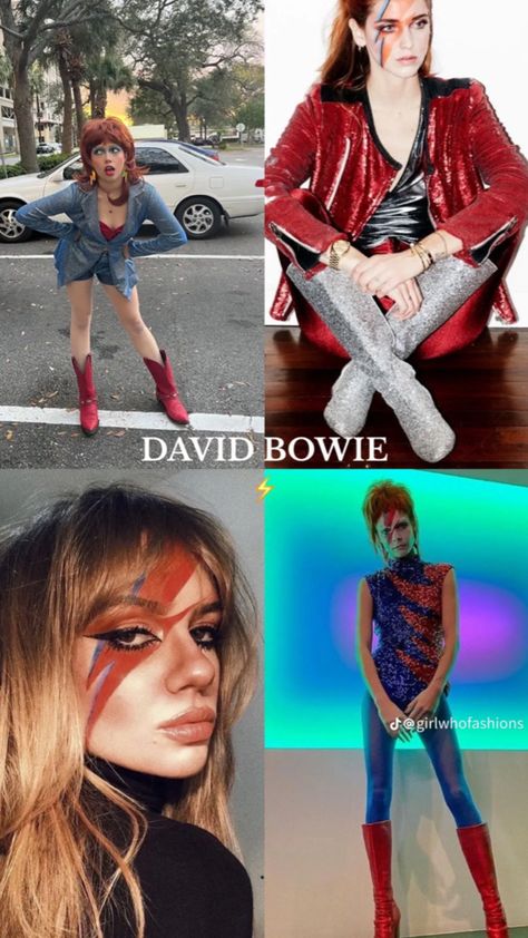 David Bowie Costume Ziggy Stardust, Ziggy Stardust Halloween, Ziggy Stardust Costume, Rockstar Halloween Costume, David Bowie Costume, Casual Halloween Costumes, Rockstar Costume, Rock Costume, 80s Halloween Costumes