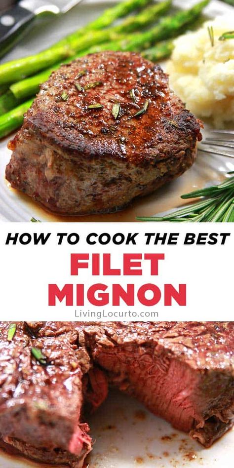 How to cook the best filet mignon! This easy low carb recipe will give you a perfect steak every time. #steak #beef #easyrecipe #lowcarb Filet Mignon Steak Recipes, Best Filet Mignon Recipe, Best Filet Mignon, Filet Migon, Filet Recipes, Mignon Steak, Filet Mignon Recipes, Filet Mignon Steak