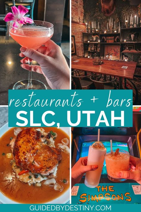 If you're wondering how to spend a weekend in Salt Lake City, this SLC guide has you covered! It includes some of the best bars and restaurants in Salt Lake City, the best things to do in Salt Lake City, where to stay in SLC, and even some fun day trips from Salt Lake City Utah. If you're planning a Utah road trip, this is definitely a must-stop. Salt Lake City Utah Downtown, Ski Cocktails, Salt Lake City Restaurants, Park City Utah Winter, Park City Restaurants, Utah Restaurants, Park City Skiing, Park City Mountain, Salt Lake City Downtown