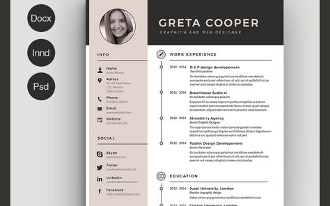 The Best CV & Resume Templates: 50 Examples Indesign Resume, Layout Cv, Interior Design Resume, Indesign Resume Template, Cv Ideas, Best Free Resume Templates, Resume Design Free, Free Resume Examples, Free Resume Template Download