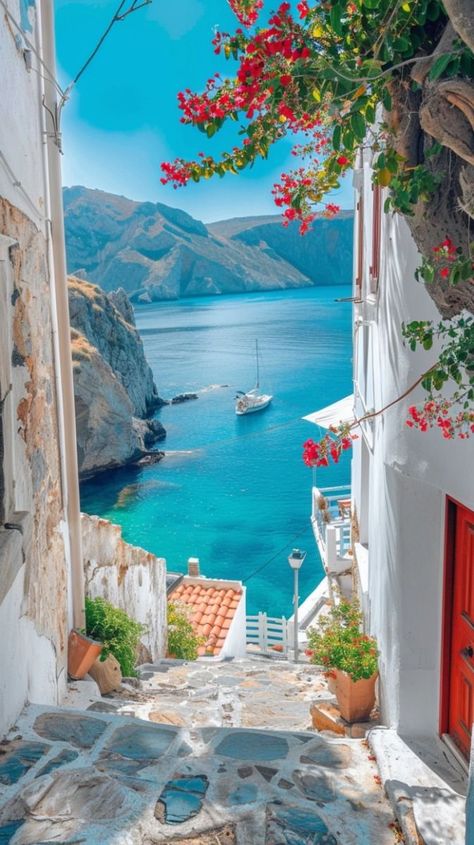 Summer Photography Beach, June Aesthetic, Mediterranean Islands, Romantic House, Beautiful Holidays, Holiday In The Sun, Mediterranean Holiday, Summer Vacation Ideas, Grecia Santorini