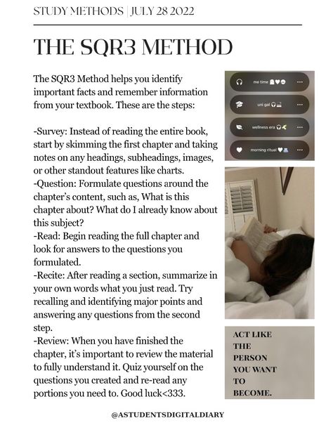 study method aesthetic 123 Study Method, How To Read For Exams, Reading Comprehension Tips, Whiteboard For Studying, When Is The Best Time To Study, I Miss My Cafe Website, Fun Things To Study, Effective Study Techniques, Studying Tips Aesthetic