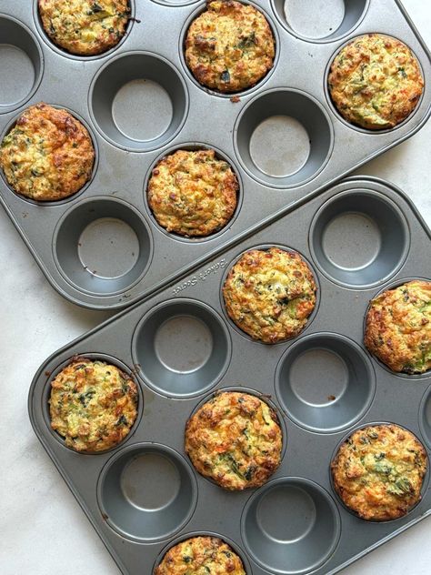 Savory Cottage Cheese Muffins — SiLLibake Savoury Vegetable Muffins, Savory Cottage Cheese, Kid Muffins, Savory Breakfast Muffins, Cottage Cheese Muffins, Vegetable Muffins, Cottage Cheese Breakfast, Broccoli Spinach, Cottage Cheese Eggs