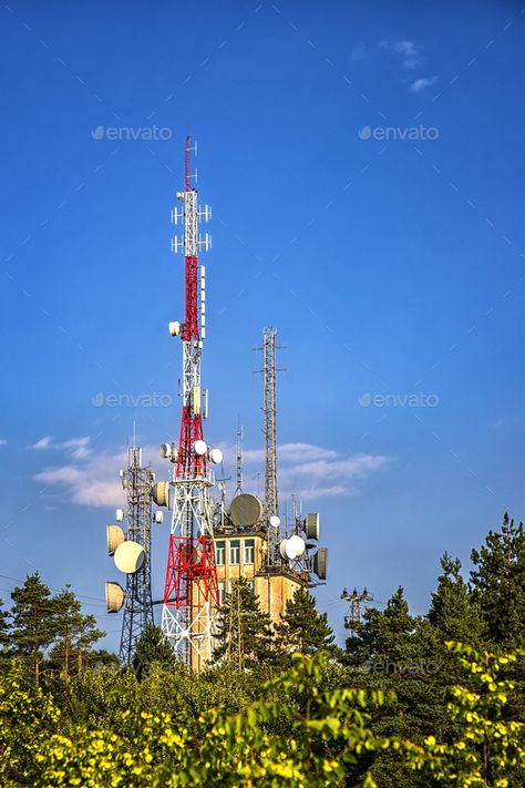 communication tower by EdVal. communication tower with control devices and antennas, transmitters and repeaters for mobile communications and the I... #AD #control, #devices, #EdVal, #communication Communication Tower, Control Tower, Brochure Inspiration, Corporate Brochure, Antennas, Communication, Tower, Quick Saves