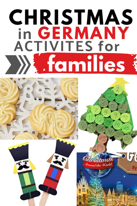 Fun crafts, recipes, music and books from Germany that will help your family celebrate like they celebrate Christmas in Germany. Here are the things you need to have. Kids crafts, christmas crafts, christmas in germany Christmas Around The World Ideas, German Christmas Games, England Christmas Crafts For Kids, German Christmas Traditions For Kids, Germany Christmas Traditions, Christmas In Germany Craft, German Christmas Decorations Diy, Christmas In Italy For Kids, Christmas Around The World Crafts Kids