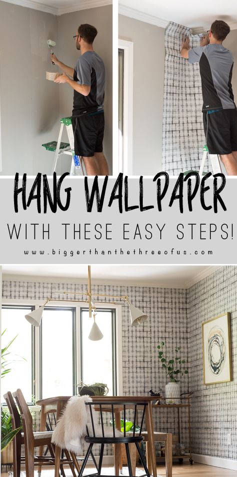 Wallpaper Diy Tutorials, How To Hang Wallpaper Without Paste, Random Wall Ideas, Wallpaper For Beginners, Wallpaper Hanging Tips, Easiest Wallpaper To Apply, Wallpaper Application Tips, Hanging Wallpaper With Paste, Diy Wallpaper Decor