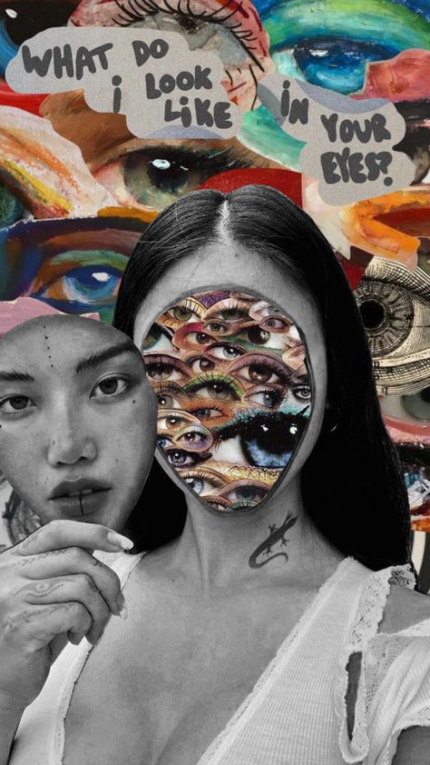 Social Identity Art, Different Media Art, 3d Collage Ideas, Photo Drawing Edits, Finding Identity Art, Feeling Out Of Place Art, Who Am I Art Project, In A Different Way Art Gcse, Happiness In Art