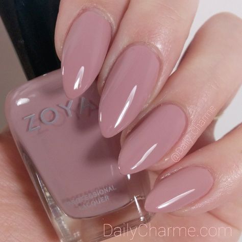 OMG I'm so in love with @Zoya Nail Polish's Rue from their Naturel Collection! What a beautiful rosy nude Smokey Rose Nails, Dusty Rose Dip Nails, Taupe Pink Nails, Nails Mauve Dusty Rose, Dust Rose Nails, Nude Mauve Nails, Dusty Rose Pink Nails, Mauve Nude Nails, Rose Beige Nails