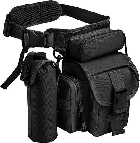 Amazon.com : ANTARCTICA Waterproof Military Tactical Drop Leg Pouch Bag Type B Cross Over Leg Rig Outdoor Bike Cycling Hiking Thigh Bag (Black) : Sports & Outdoors Leg Pouch, Apocalypse Survival Gear, Thigh Bag, Outdoor Biking, Military Bag, Big Legs, Leg Bag, Dog Car Seats, Tactical Bag